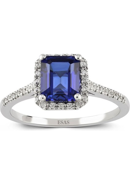 1.60 Karat Pırlanta Safir Yüzük