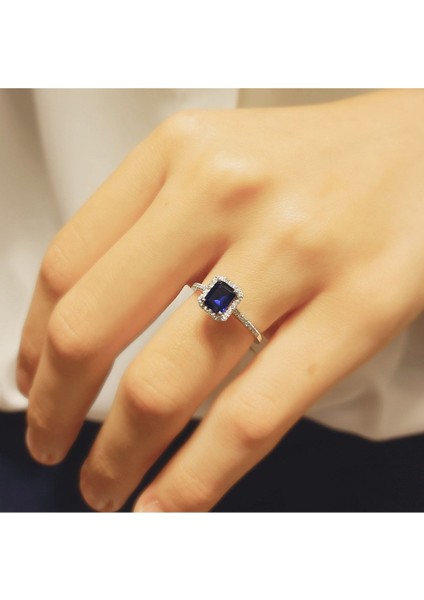 1.60 Karat Pırlanta Safir Yüzük