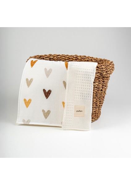 100 x 140 Çok Desenli Çift Yönlü Müslin Bebek Örtüsü, Çok Amaçlı Waffle Müslin Örtü & Battaniye