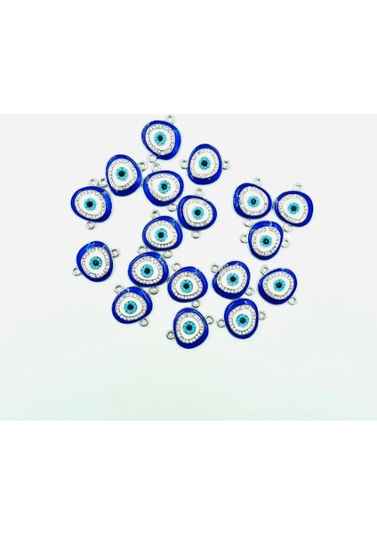 Kristal Taşlı Nazar Model Ara Aparat Kolye Bileklik Halhal Ucu 2 Adet