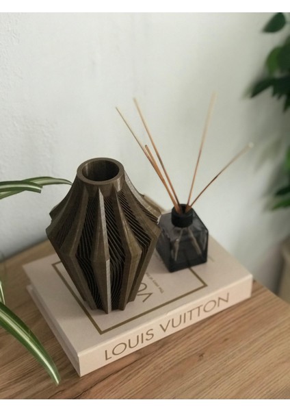 3D Yazıcı Üretimi Bakır Renkli Dekoratif Vazo