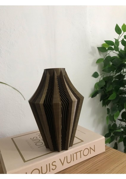3D Yazıcı Üretimi Bakır Renkli Dekoratif Vazo