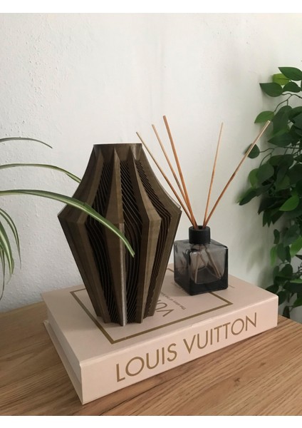 3D Yazıcı Üretimi Bakır Renkli Dekoratif Vazo