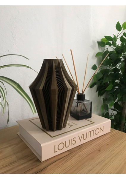 3D Yazıcı Üretimi Bakır Renkli Dekoratif Vazo