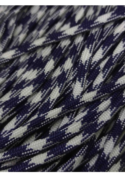 Paracord Iplik 4 mm Lacivert Beyaz 10 Metre