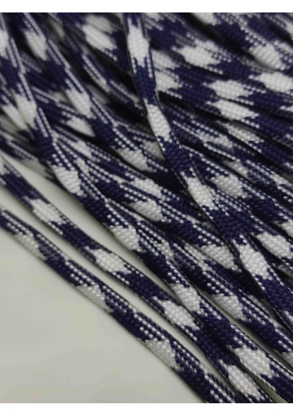 Paracord Iplik 4 mm Lacivert Beyaz 10 Metre