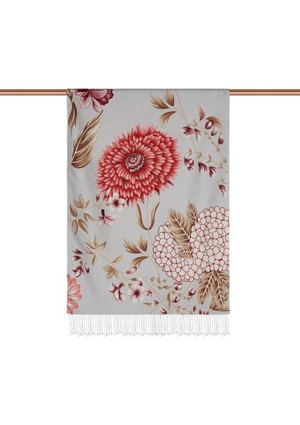 Siona Desenli Ipek Şal 08022 Gümüş