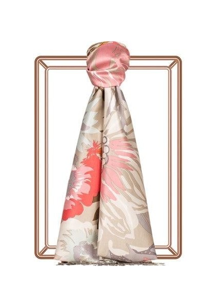 Nihavent Desenli Ipek Şal 06111 Bej