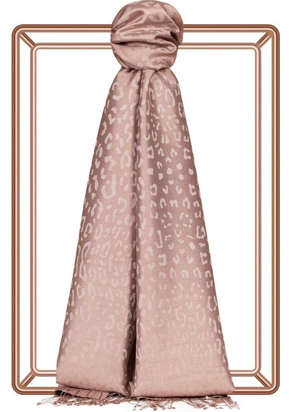 Ipekevi Leopar Jakar Desenli Ipek Şal 05784 Puslu Leylak