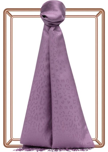 Ipekevi Leopar Jakar Desenli Ipek Şal 05784 Incir Moru