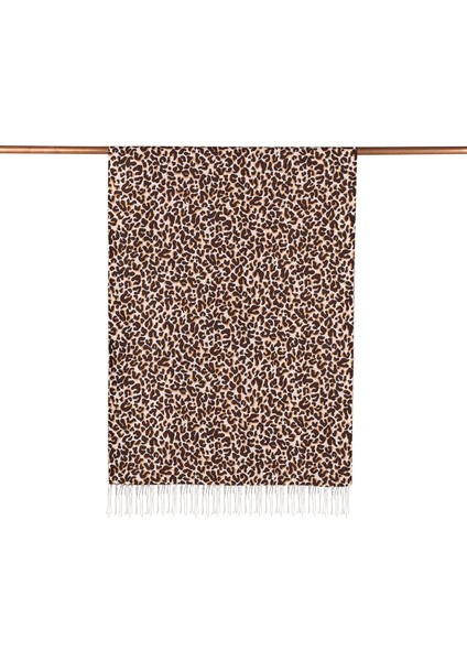 Leopar Desenli Ipek Şal 02452 Kahve