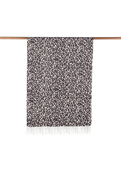 Leopar Desenli Ipek Şal 02452 Siyah