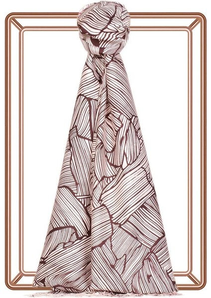 Ağaç Kabuğu Desenli Ipek Şal 07229 Bordo