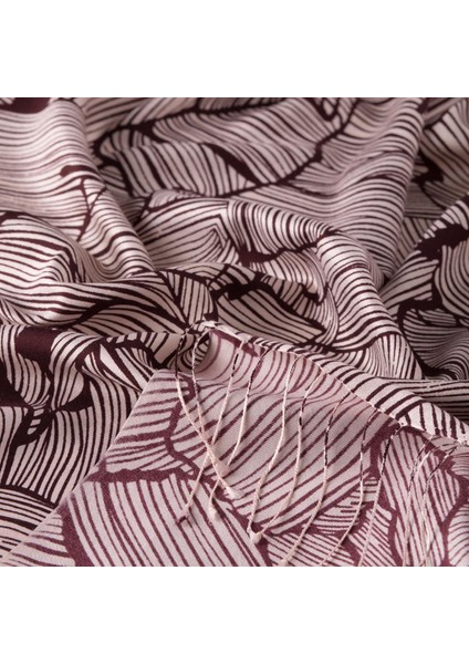 Ağaç Kabuğu Desenli Ipek Şal 07229 Bordo modelleri