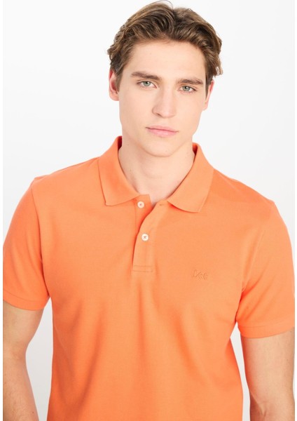 Erkek Regular Fit Polo T-Shirt Orange