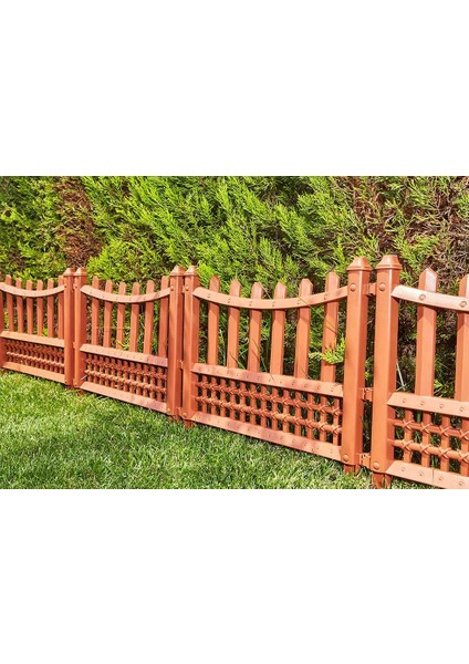 SY-5998 Elite Plastik Dekoratif Bahçe Çiti 4'lü Set 60X55 cm Kahverengi
