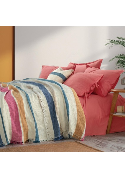Lamerin Multicolor Çift Kişilik Pamuk Yatak Örtüsü 220*240 cm
