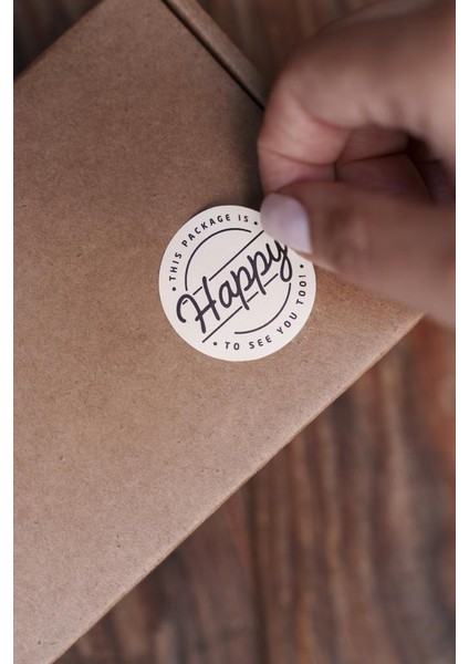 This Package Is Happy To See You Too Dairesel Etiket 100 Adet