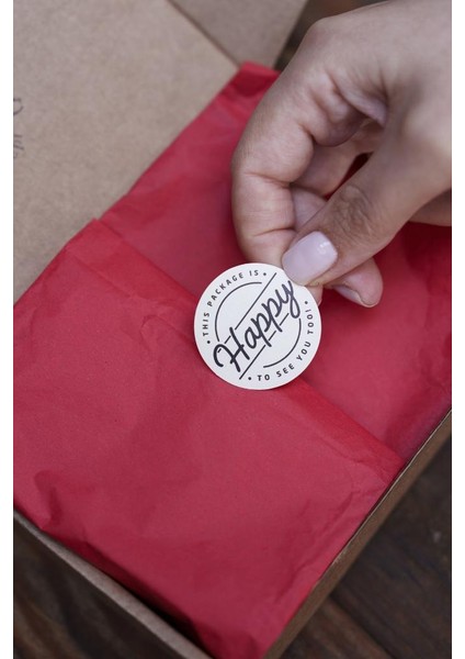 This Package Is Happy To See You Too Dairesel Etiket 100 Adet