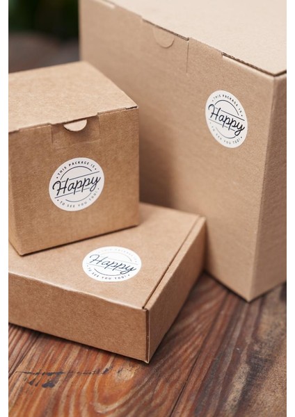 This Package Is Happy To See You Too Dairesel Etiket 100 Adet