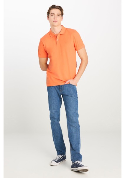 Erkek Regular Fit Polo T-Shirt Orange modelleri