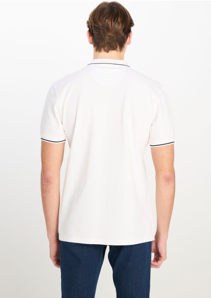 Erkek Regular Fit Polo T-Shirt Bright White fırsatları