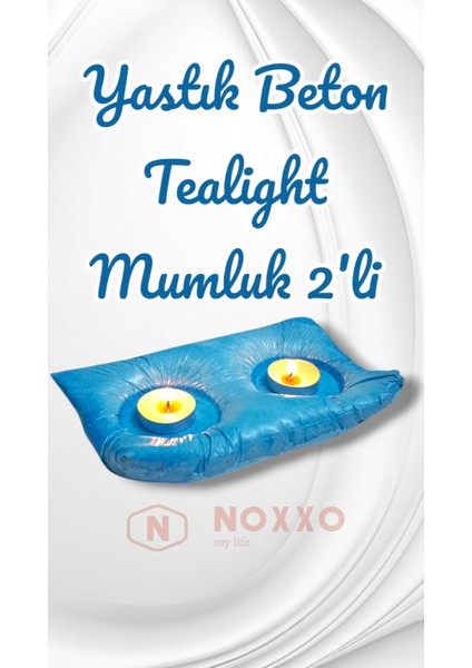 Dekoratif El Yapımı Beton Yastık Mumluk 2’li Tealight Mumluk Modern Dekor Iç Mekan Için Şık Tasarım