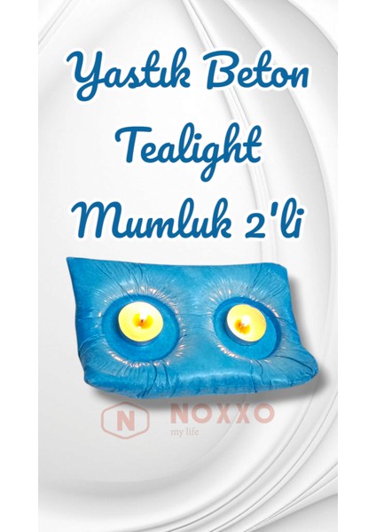Dekoratif El Yapımı Beton Yastık Mumluk 2’li Tealight Mumluk Modern Dekor Iç Mekan Için Şık Tasarım fiyatları