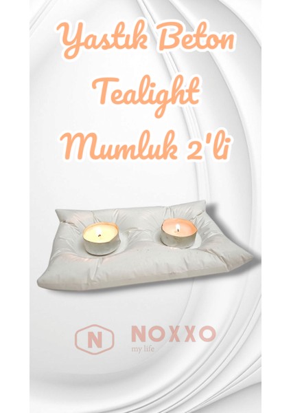 Dekoratif El Yapımı Beton Yastık Mumluk 2’li Tealight Mumluk Modern Dekor Iç Mekan Için Şık Tasarım