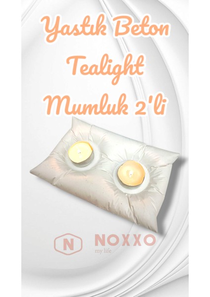 Dekoratif El Yapımı Beton Yastık Mumluk 2’li Tealight Mumluk Modern Dekor Iç Mekan Için Şık Tasarım fırsatları