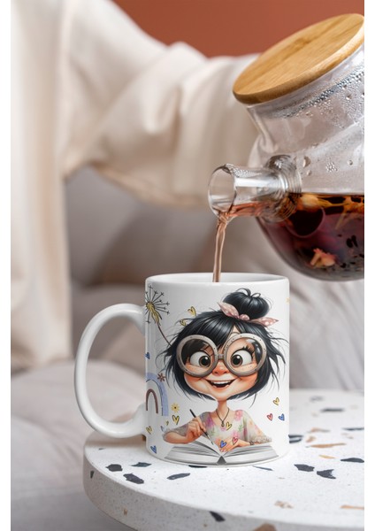 Okullu Kız Özel Tasarım Porselen Kupa 300 ml indirimleri