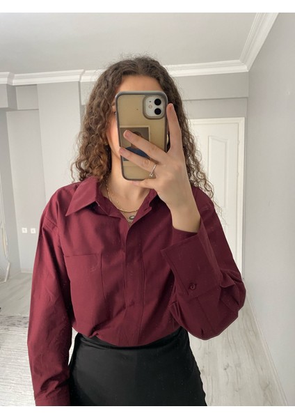 Premium Bordo Oversize Gömlek fiyatları