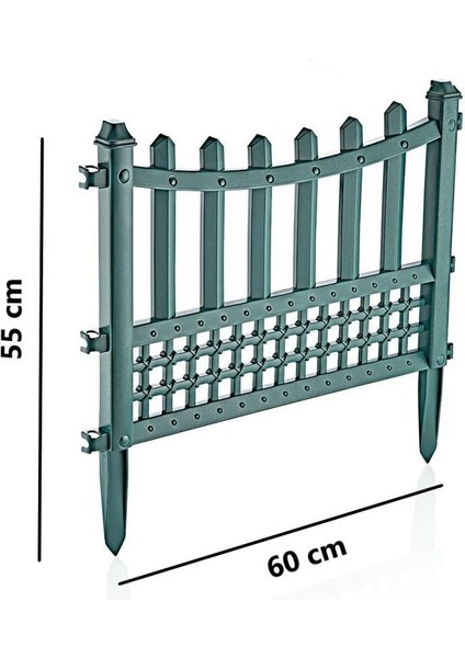 SY-5998 Elite Plastik Dekoratif Bahçe Çiti 4'lü Set 60X55 cm Yeşil