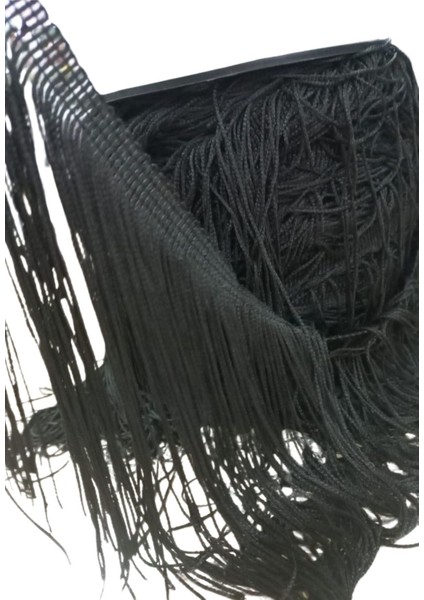 Püskül Saçak Şerit 20 cm Siyah 5 Metre
