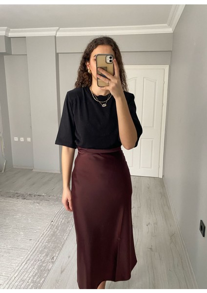 Yüksek Bel Midi Boy Saten Etek fiyatları