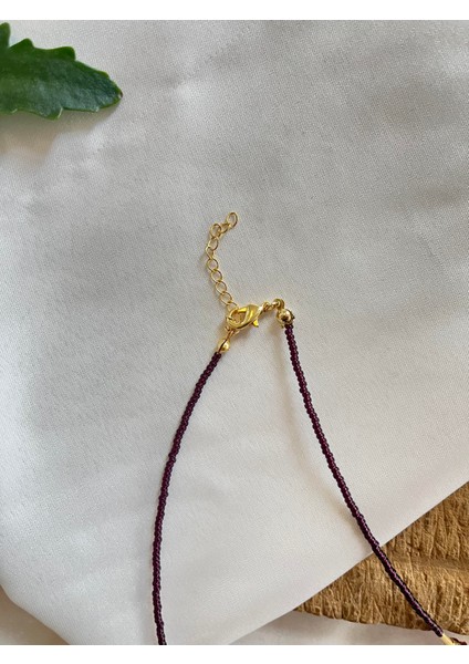 El Yapımı Doğal Garnet (Lal) Taşlı Kolye – Çelik Zincirli, Tutku ve Enerji Taşı