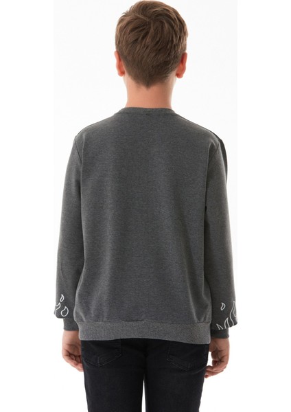 Baskılı Bisiklet Yaka Erkek Çocuk Sweatshirt