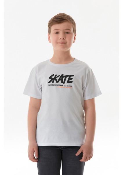 Önü ve Arkası Baskılı Erkek Çocuk Tişört