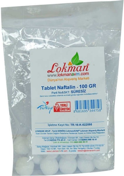 Hsyn Naftalin Bilya Tablet 100 gr Paket Akdenizpos Yeni