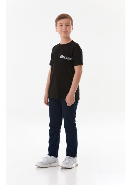 Dreams Yazı Baskılı Bisiklet Yaka Erkek Çocuk Tişört fiyatları