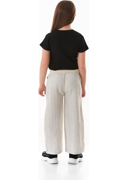 Beli Lastikli Krep Kumaş Cepli Kız Çocuk Pantolon fırsatları