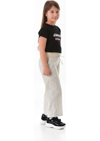Beli Lastikli Krep Kumaş Cepli Kız Çocuk Pantolon indirimleri