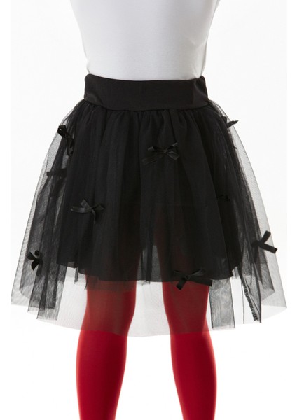 Beli Lastikli Fiyonklu 23 Nisan Kız Çocuk Tütü Etek