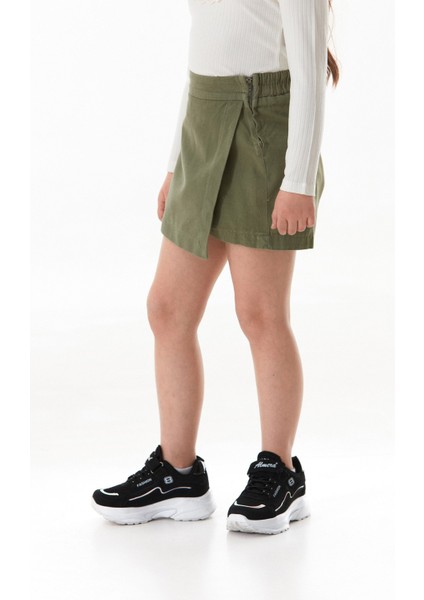 %100 Pamuk Beli Lastikli Fermuarlı Kız Çocuk Şort Etek fiyatları