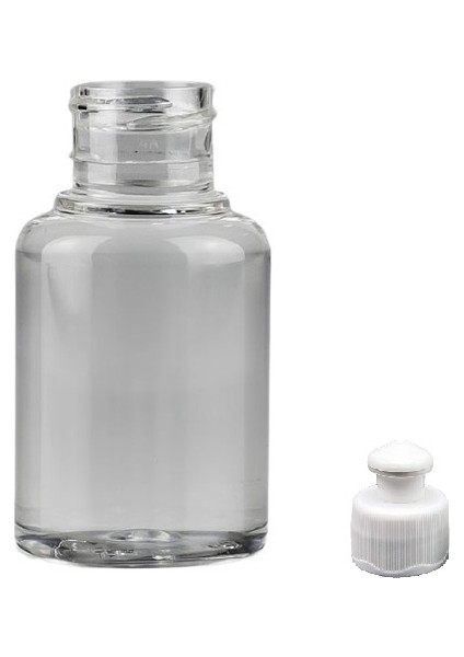 60 ml Şeffaf Şişe Puspul Kapaklı 24 Adet si