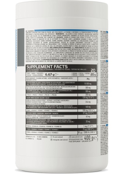Flex Regen (Kolajen, Kalsiyum, Glukozamin , Hyaluronik,msm) 400 G