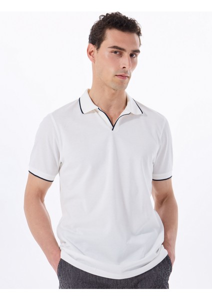 Düz Kırık Beyaz Erkek Polo T-Shirt F5SM-TST 2742 modelleri
