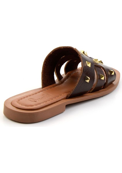 Kahve Leather Kadın Terlik K04826076103 modelleri