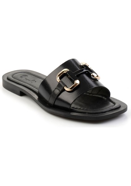 Siyah Leather Kadın Terlik K04826076503 fiyatları