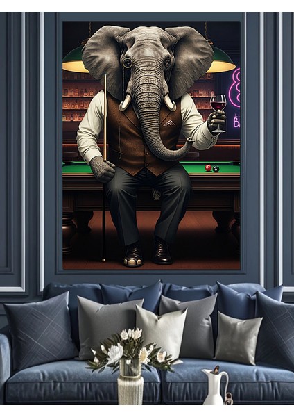 Bilardo Fil Dekoratif Kanvas - Mdf Ahşap Tablo